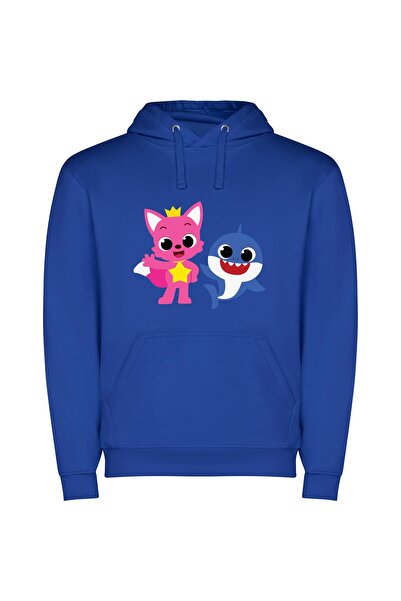 iLovePrints Furry Friends Unite! Φούτερ με κουκούλα σε χρώμα Μπλε