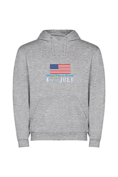 iLovePrints USA's Patriotic Freedom Feast Φούτερ με κουκούλα σε χρώμα Γκρι