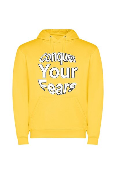 iLovePrints Fear Incarnate Φούτερ με κουκούλα σε χρώμα Κίτρινο