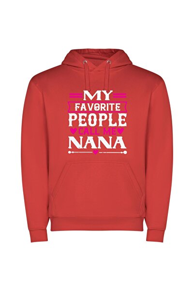 iLovePrints Grandma's Pink Happiness Φούτερ με κουκούλα σε χρώμα Κόκκινο