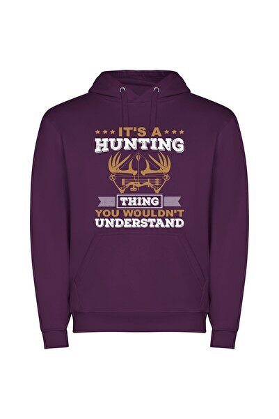 iLovePrints Unraveled Prey: Hunting Stories Φούτερ με κουκούλα σε χρώμα Μωβ