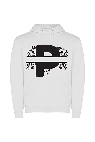 iLovePrints Floral Pictorial Logo Φούτερ με κουκούλα σε χρώμα Λευκό