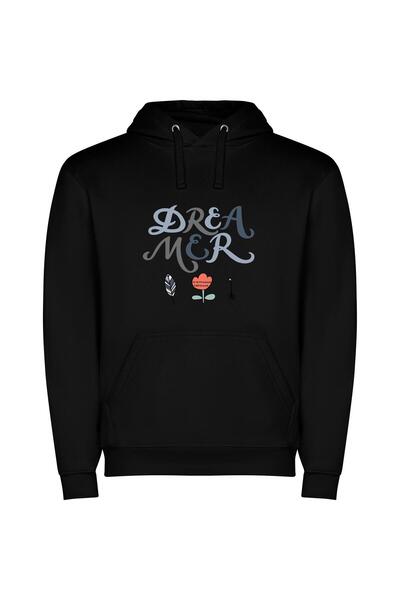 iLovePrints Dream Blossom Φούτερ με κουκούλα σε χρώμα Μαύρο