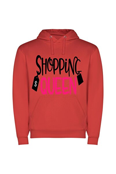 iLovePrints Fancy Fashion Emporium Φούτερ με κουκούλα σε χρώμα Κόκκινο