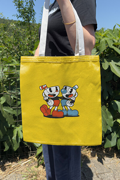 ZipZap Cuphead V2 dvostrana platna torba sa štampanjem, kompjuterska igra, vi...