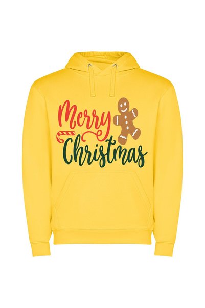 iLovePrints Festive Gingerbread Delight Φούτερ με κουκούλα σε χρώμα Κίτρινο