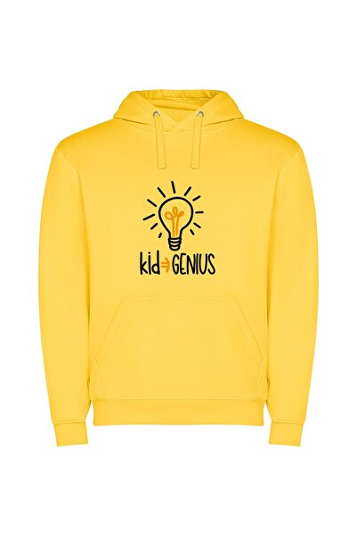 iLovePrints Genius Glow: Next-Gen Design Φούτερ με κουκούλα σε χρώμα Κίτρινο