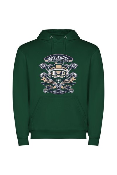 iLovePrints Elite Motorcycle Emblem Φούτερ με κουκούλα σε χρώμα Πράσινο