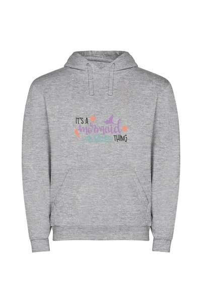iLovePrints Enchanting Mermaid Tail Design Φούτερ με κουκούλα σε χρώμα Γκρι