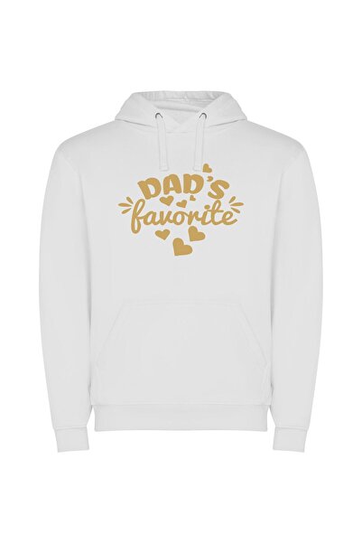iLovePrints Proud Dad's Fan Favorite Φούτερ με κουκούλα σε χρώμα Λευκό