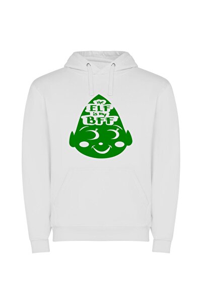 iLovePrints Mad Elf's Green Reckoning Φούτερ με κουκούλα σε χρώμα Λευκό