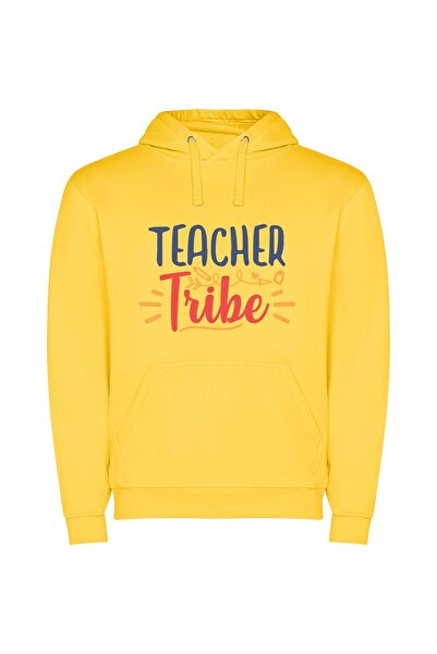 iLovePrints YumTribes: Old School Teacher Φούτερ με κουκούλα σε χρώμα Κίτρινο