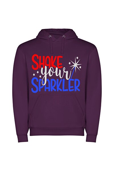 iLovePrints Flickers of Inspired Sparkle Φούτερ με κουκούλα σε χρώμα Μωβ