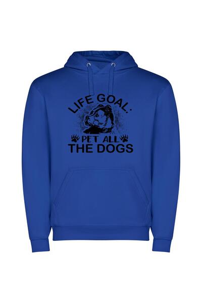 iLovePrints Dogs: The Life Goal Φούτερ με κουκούλα σε χρώμα Μπλε