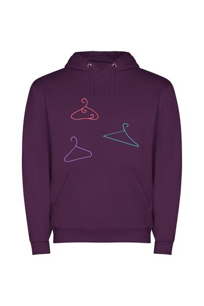 iLovePrints Hanging Threads: Artful Apparel Φούτερ με κουκούλα σε χρώμα Μωβ