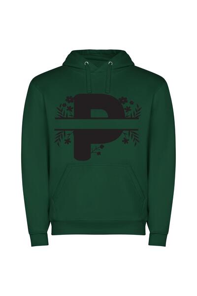 iLovePrints Floral Pictorial Logo Φούτερ με κουκούλα σε χρώμα Πράσινο
