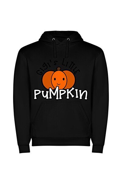 iLovePrints Pumpkin Haven: Halloween Harvest Φούτερ με κουκούλα σε χρώμα Μαύρο