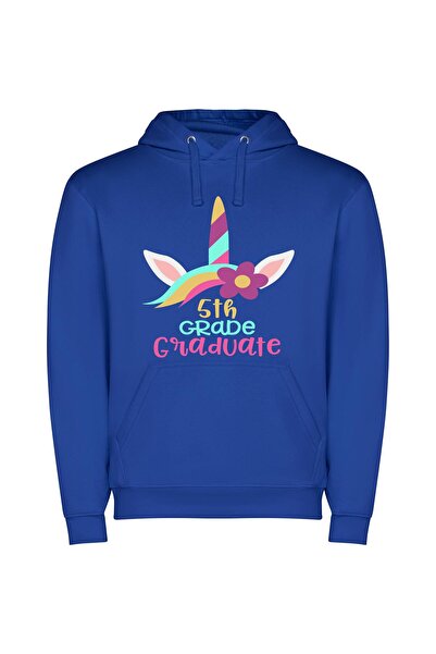 iLovePrints Blooming 5th Grade Elegance Φούτερ με κουκούλα σε χρώμα Μπλε