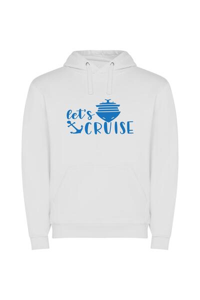 iLovePrints Curious Cruise Control Φούτερ με κουκούλα σε χρώμα Λευκό