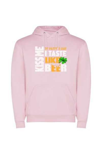 iLovePrints Lucky Cheers, Irish Bliss Φούτερ με κουκούλα σε χρώμα Ροζ