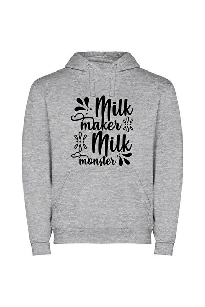 iLovePrints Milk Mania Φούτερ με κουκούλα σε χρώμα Γκρι