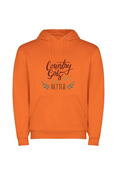 iLovePrints Countryside Chic: Girls Prevail Φούτερ με κουκούλα σε χρώμα Πορτο...