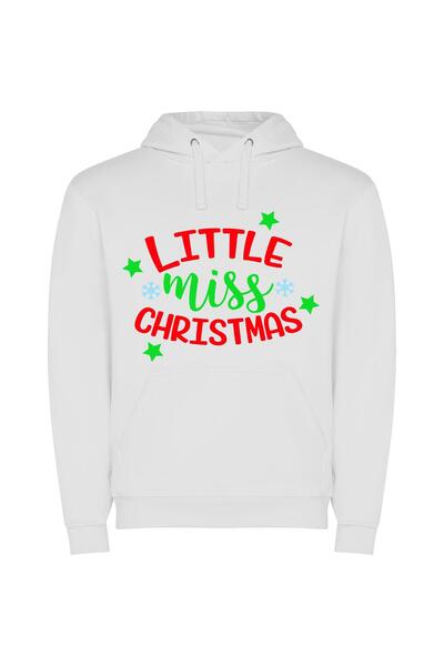 iLovePrints Merry Miss Christmas Delights Φούτερ με κουκούλα σε χρώμα Λευκό