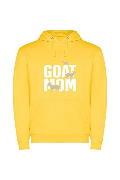 iLovePrints Graceful Goat Gathering Φούτερ με κουκούλα σε χρώμα Κίτρινο