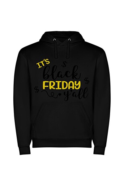 iLovePrints Black Friday Chic Deals Φούτερ με κουκούλα σε χρώμα Μαύρο