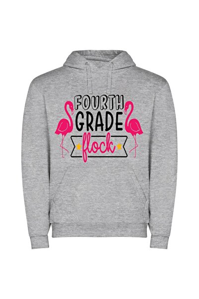 iLovePrints Flock Art's Grade 4 Φούτερ με κουκούλα σε χρώμα Γκρι
