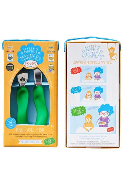 Nana's Manners Tacâmuri cu mâner modelabil Etapa 3 Verde