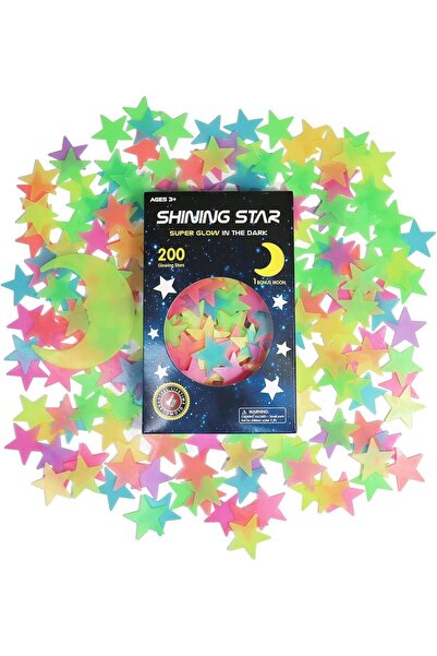 ALMEKAQUZ Glow in the Dark Stars Stickers for Ceiling, Adhesive 200pcs 3D Glo...