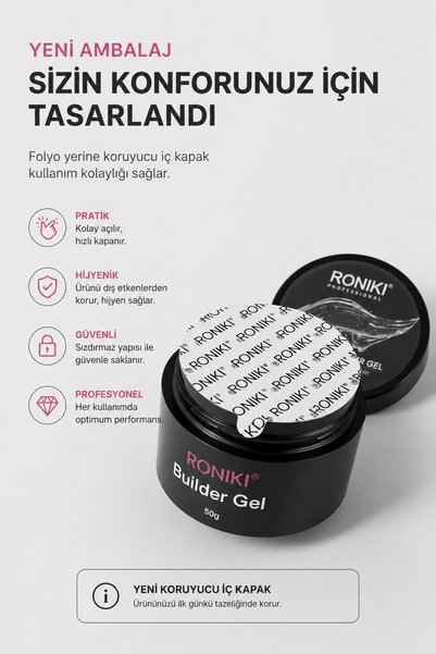 RONIKI Macaron Collection Builder Gel Milky Lemon 50 G – Tereyağı Sarısı Protez Tırnak Jeli