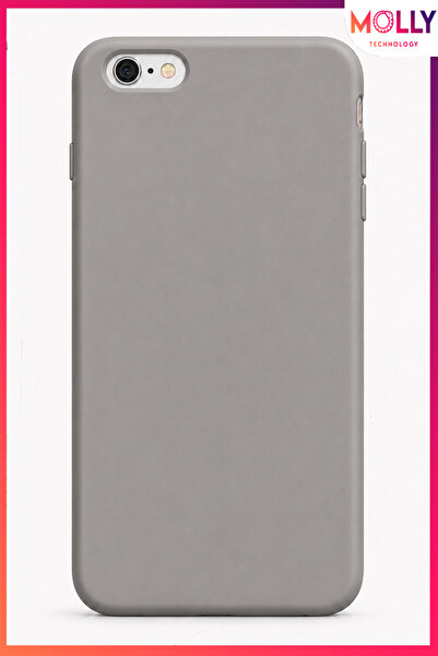 Molly iPhone 6/6S PLUS İçin Alfa Gri Liquid İçi Kadife Mat Silikon Kılıf