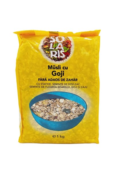 Solaris Plant Musli cu Goji si Caju, fara zahar, aditivi sau conservanti, 1kg