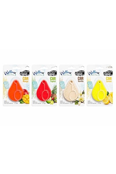 Wellnax Odorizant auto Breeze Fresh Vanilla, 27 g, Set de 4 bucăți