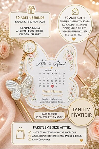Emtory Home Kelebek Etkisi | 10'lu Kelebek Anahtarlık Hediye - Nişan Hediyesi...