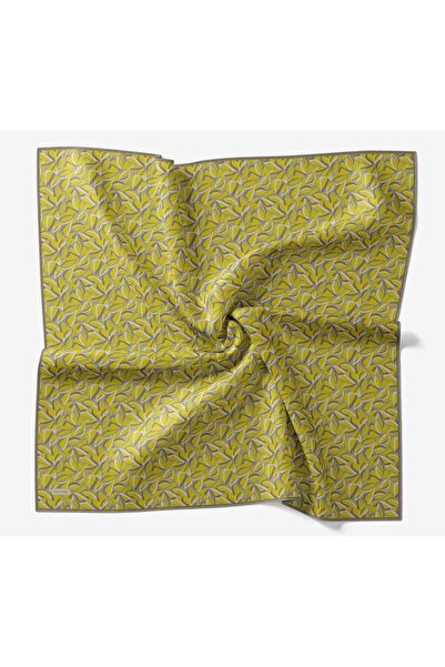 Silk Home Soft Eşarp Çağla Yeşili Sarı Geometrik Desen