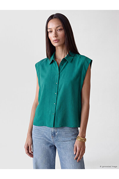 LC Waikiki Green Modal Blend Women's Shirt