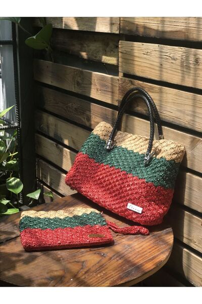 ARTTMACRAME حقيبة نسائية محبوكة يدويًا