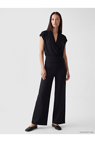 LC Waikiki Black elastic waist soft touch women's trousers