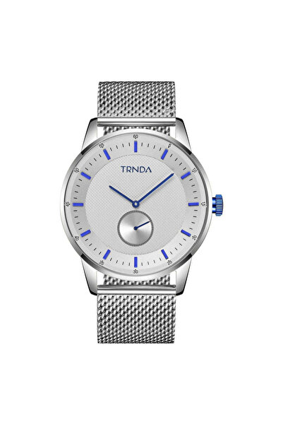 TRNDA Men's Stainless Steel Blue Watch, Silver Mesh Band | Trnda-001