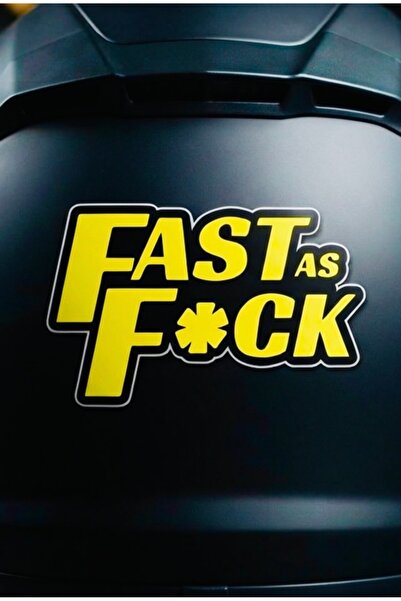 Yalıgraf Reklam Tabela ملصق خوذة Fast As F*ck، ملصق للدراجات النارية، ملصق لاصق