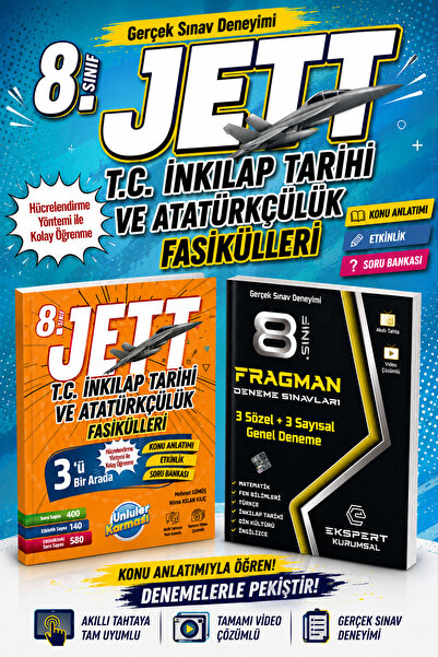 Ünlüler Karması Yayınları 8.Sınıf Jett TC İnkılap Tarihi ve Atatürkçülük Fasi...