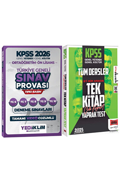 Yediiklim Yayınları 2026 KPSS Ortaöğretim-Ön Lisans Türkiye Geneli Sınav Prov...