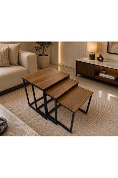 DEC59 Serving Table Set (3 Pieces) – Space-Saving Staggered Design
