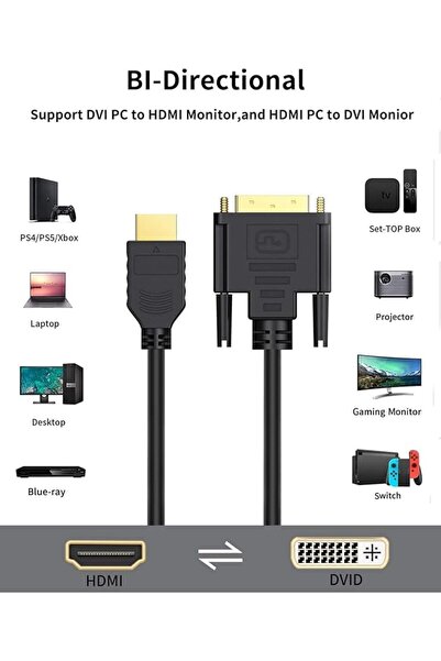 GENERAL محول HDMI إلى DVI من CableCreation، طول 15 سم، موصل HDMI ذكر إلى DVI ...