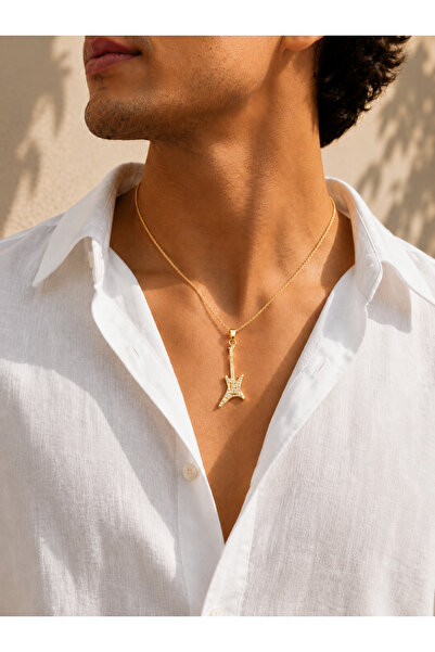 Evorya Unisex Steel Guitar Model Necklace