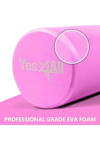 Yes4All بكرة رغوة EVA متوسطة الكثافة، بكرة يوغا دائرية للظهر للتمرين والتوازن