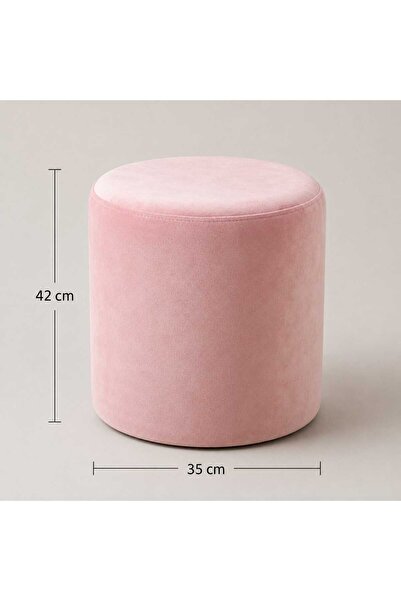 starella home Siyah Baby Face Puf Kumaş Süngerli Silindir Puf-Bench Tabure
